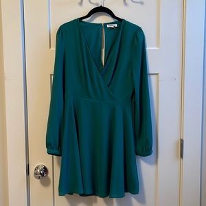 Green Chiffon Mini Dress